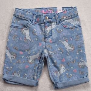The Children's Place Denim Unicorn Fantasy Shorts